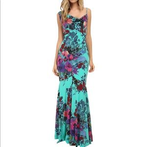 NWT Nicole Miller Silk Botanical Floral Dress